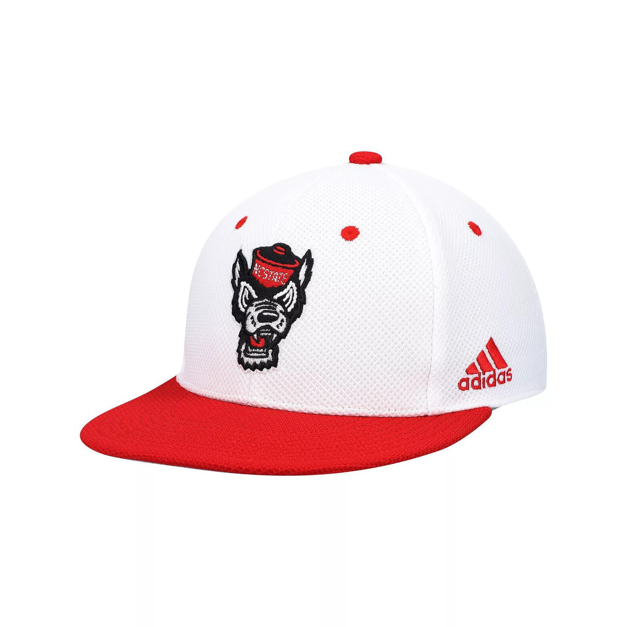 Men's adidas White/Red NC State Wolfpack On-Field Baseball Fitted Hat, Size: 7 1/2, Nst White Product Image