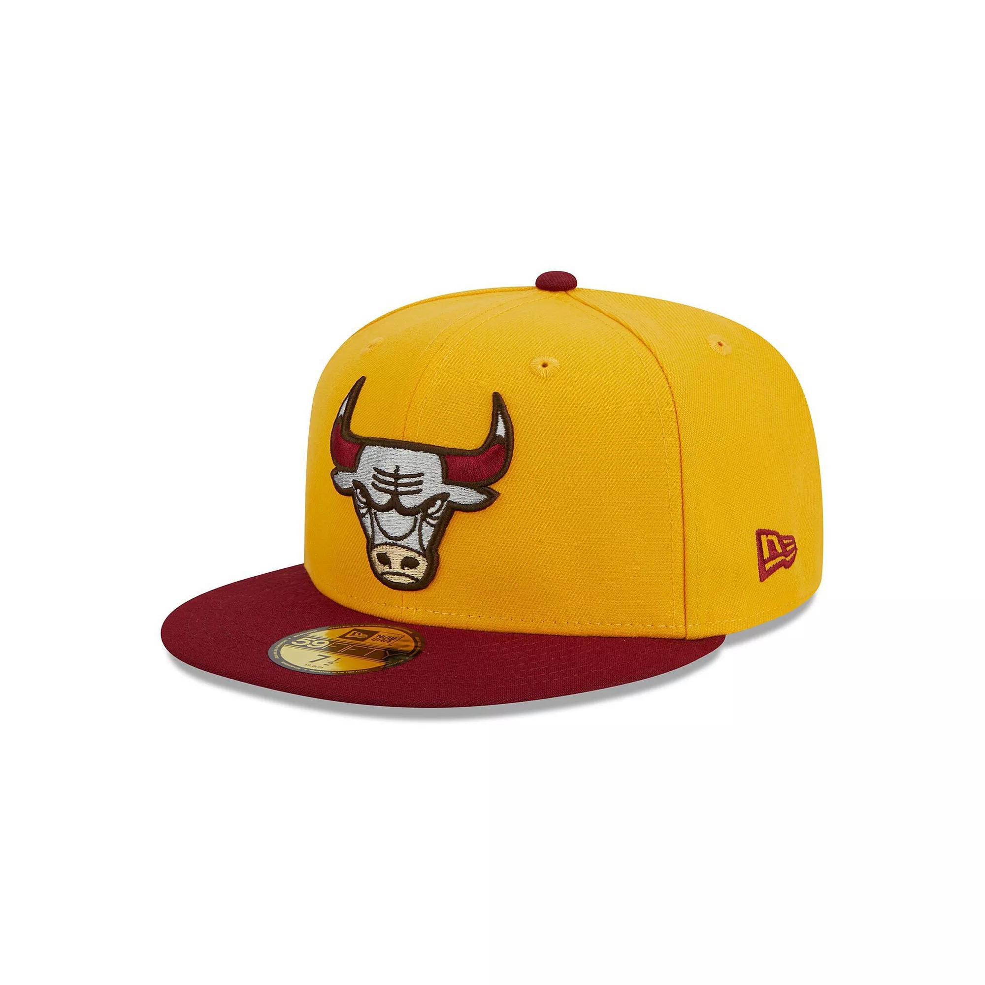 Mens New Era /Red Chicago Bulls Fall Leaves 2-Tone 59FIFTY Fitted Hat Product Image