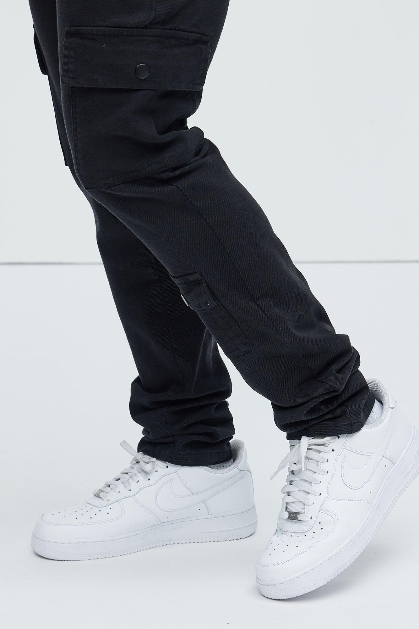 I'm Feeling Stacked Skinny Cargo Pants - Black Product Image