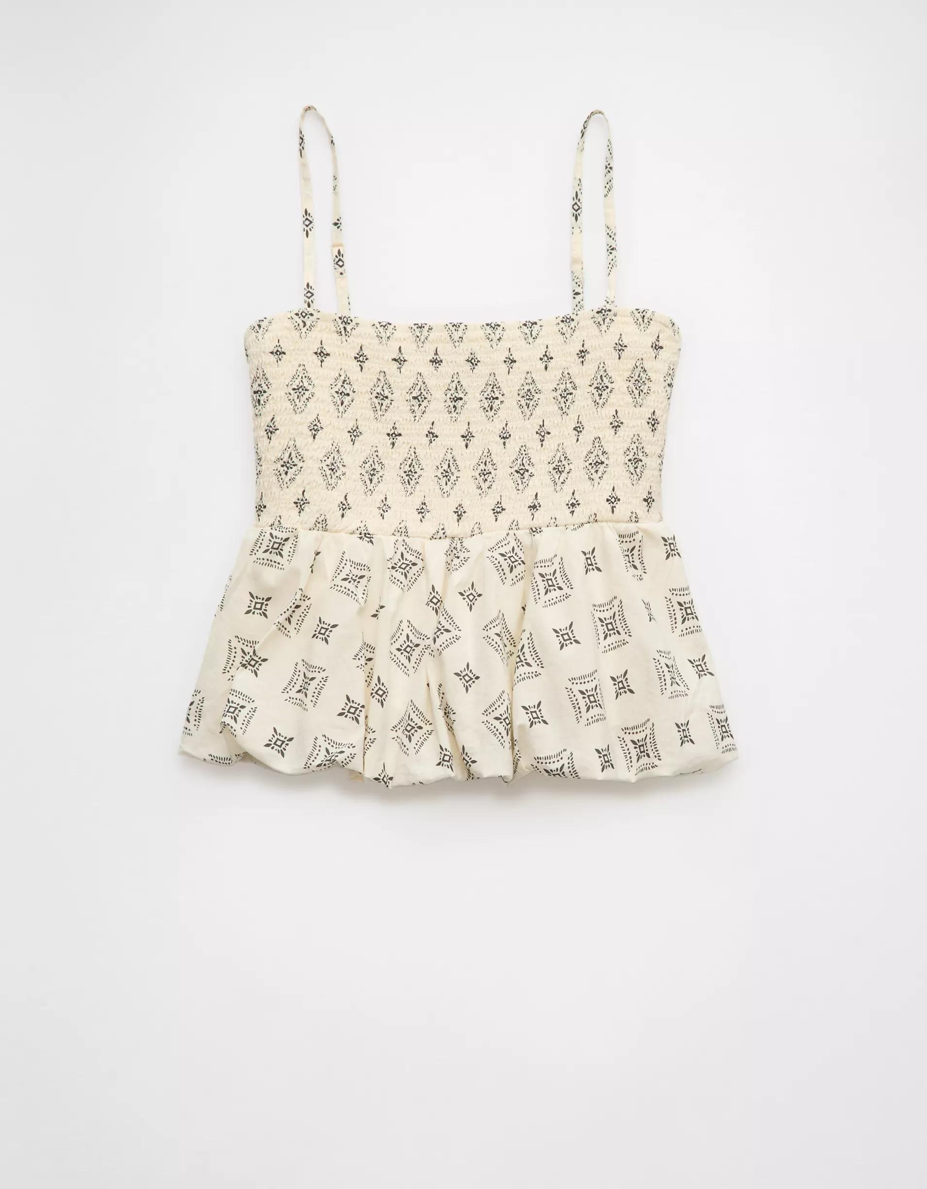 AE Smocked Bubble Tank Top Product Image