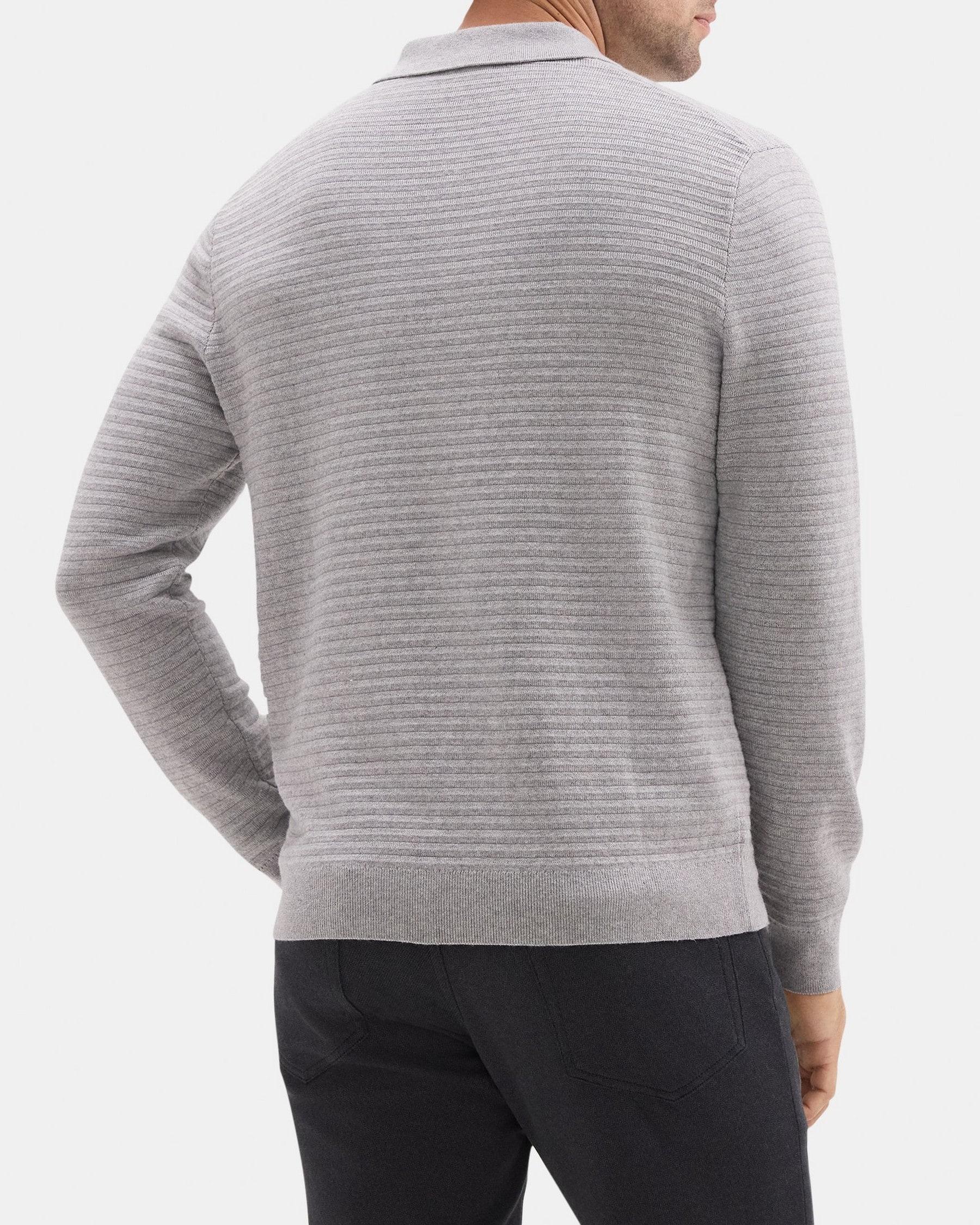 Long-Sleeve Polo Sweater in Cotton-Cashmere Product Image