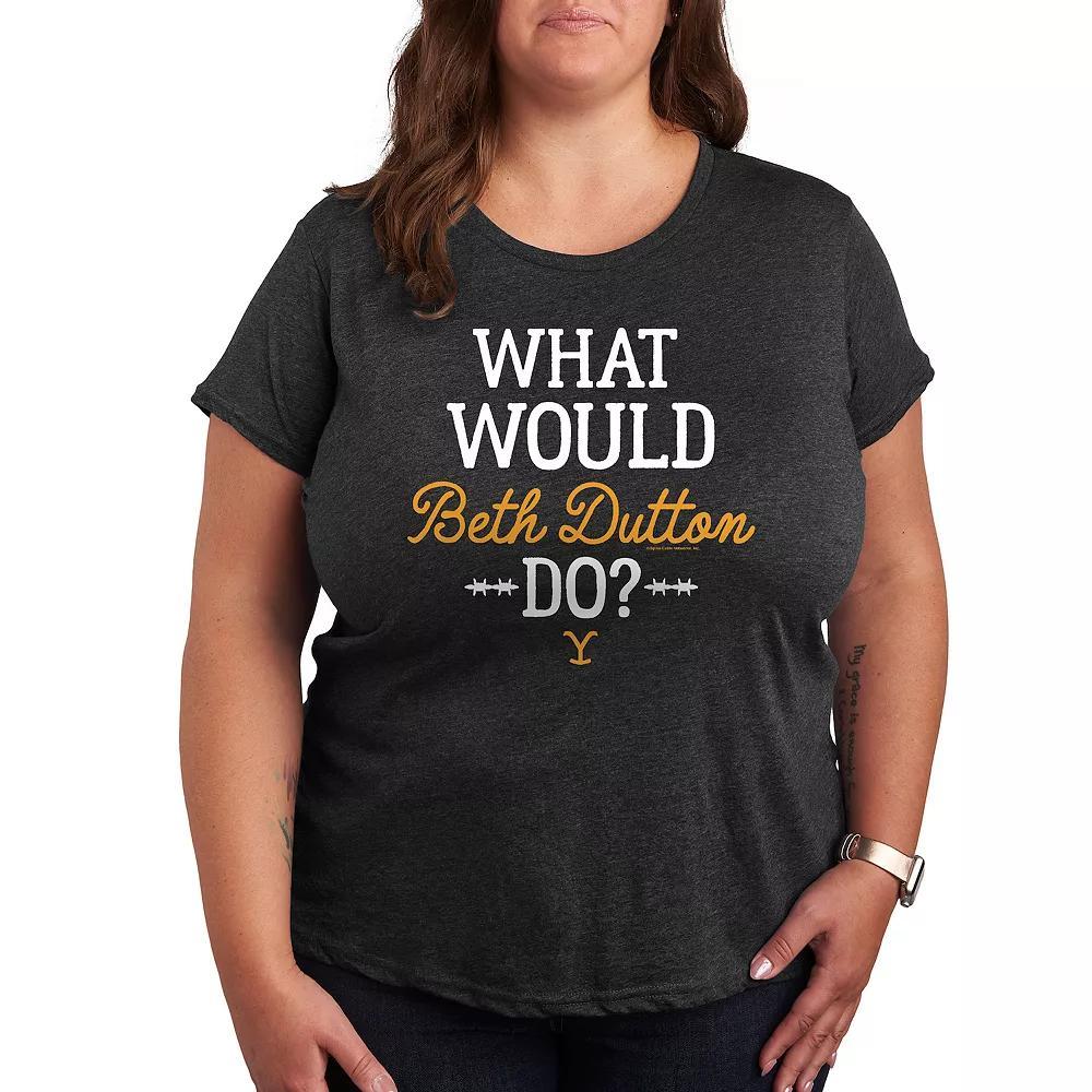 Plus Yellowstone What Would Beth Do Graphic Tee, Women's, Size: 1XL, Heather Grey Product Image