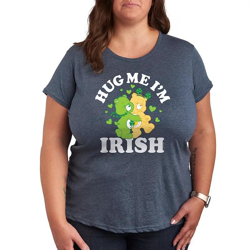 Plus Care Bears Hug Me Im Irish Graphic Tee, Womens Grey Green Product Image