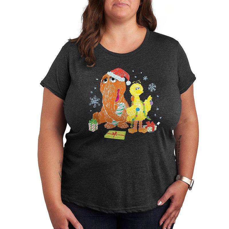 Plus Music is the Answer Graphic Tee, Womens Grey Blue Product Image