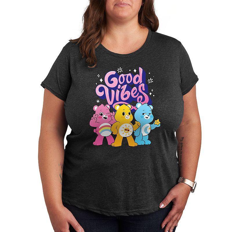 Plus Care Bears Vibes Graphic Tee, Womens Grey Gray Product Image