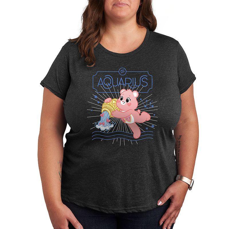 Plus Care Bears Aquarius Graphic Tee, Womens Gray Grey Product Image