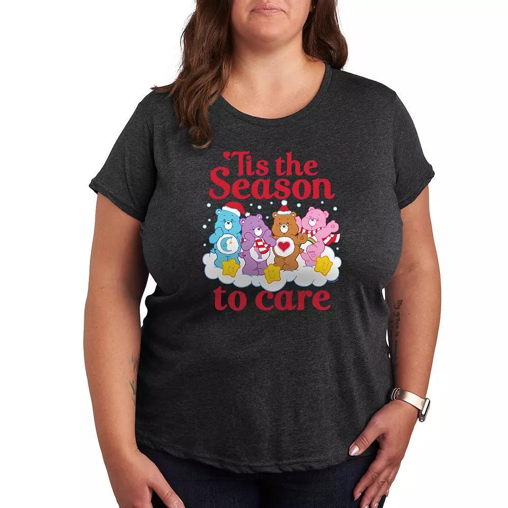 Plus Care Bears Season To Care Graphic Tee, Women's, Size: 3XL, Grey Green Product Image