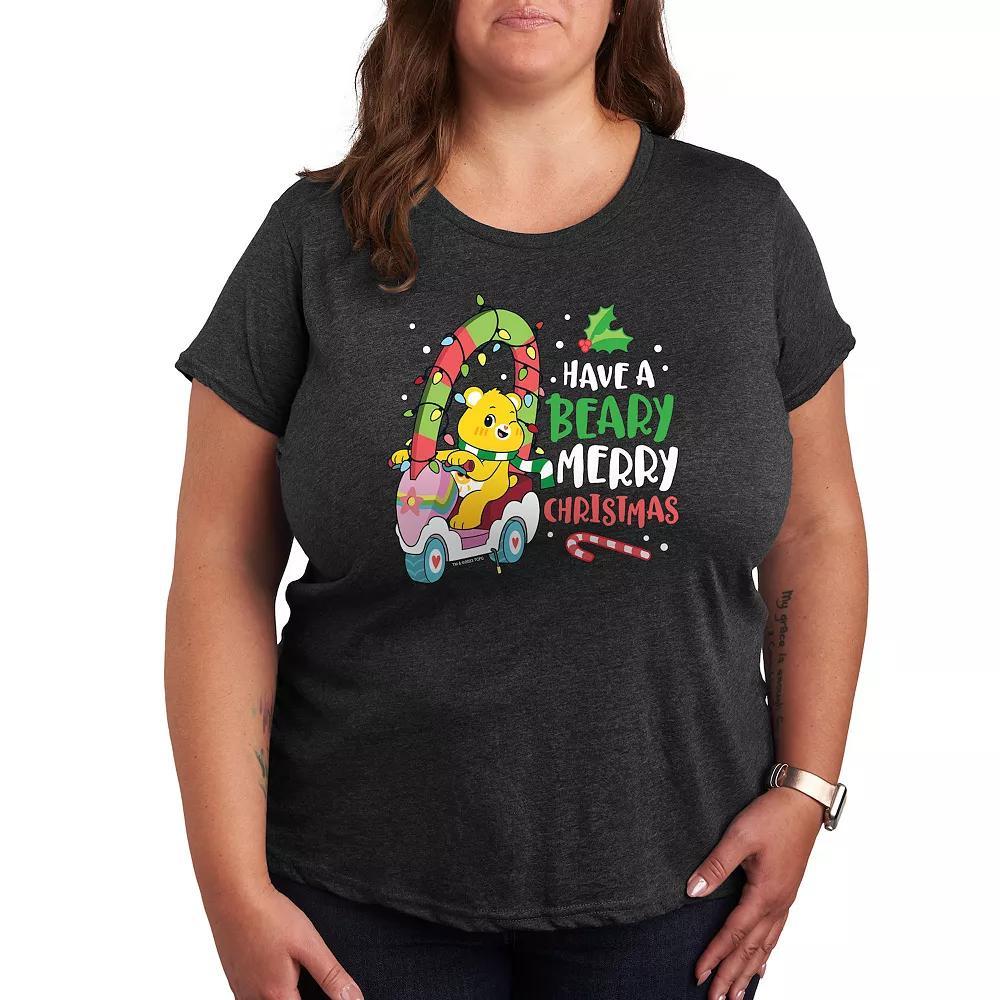 Plus Celestial Mushrooms Graphic Tee, Womens Heather Grey Product Image