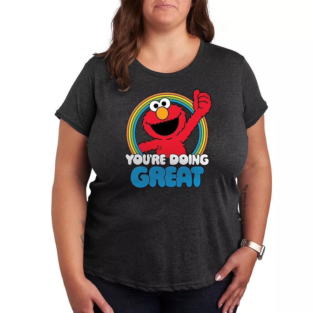 Plus Sesame Street Youre Doing Great Graphic Tee, Womens Grey Gray Product Image