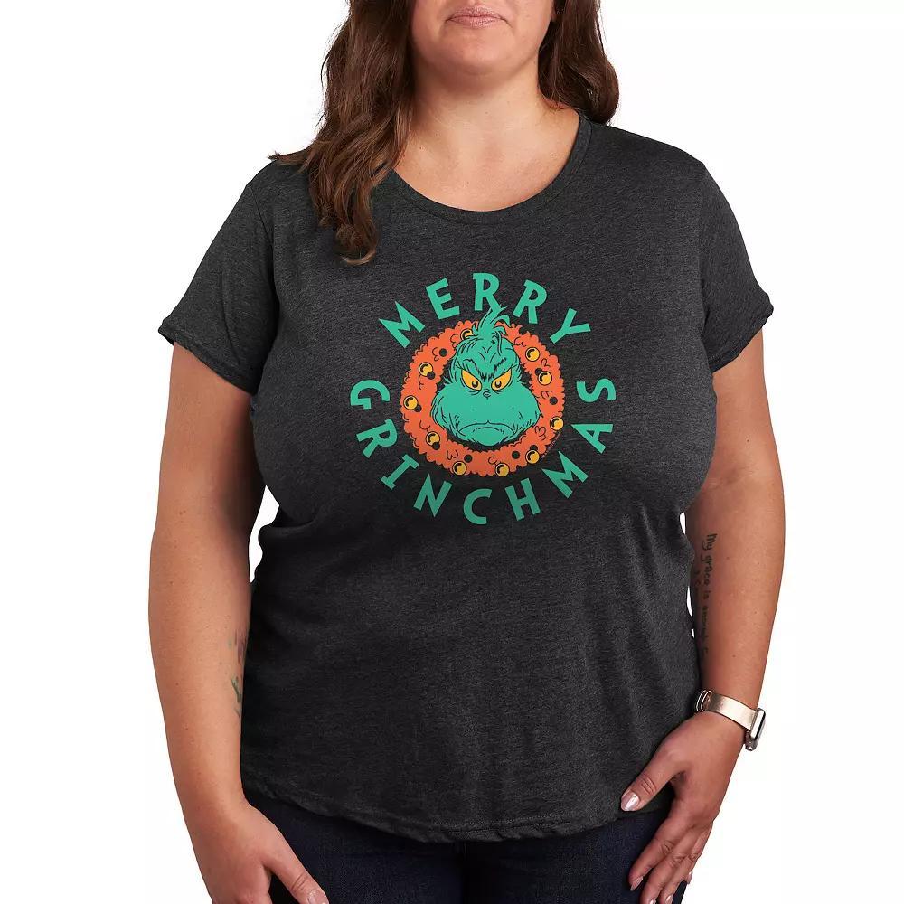Plus Wild And Free Butterfly Graphic Tee, Womens Heather Grey Product Image