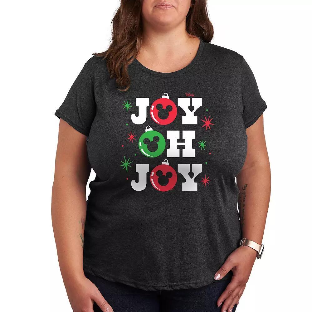 Disney's Mickey Mouse Plus Ho Ho Ho Graphic Tee, Women's, Size: 2XL, Heather Grey Product Image