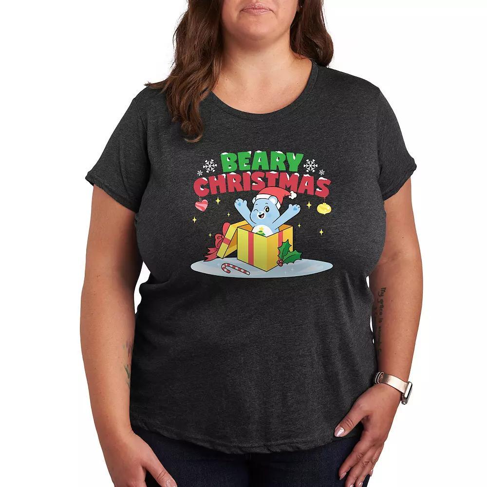 Plus Care Bears Beary Christmas Graphic Tee, Womens Heather Grey Product Image