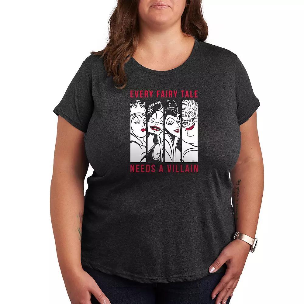 Disney Villain Cruella, Evil Queen, Ursula & Maleficent Plus Size Every Fairytale Graphic Tee, Womens Product Image