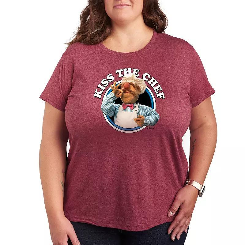 Disney's The Muppets Plus Kiss The Chef Graphic Tee, Women's, Size: 2XL, Heather Grey Product Image