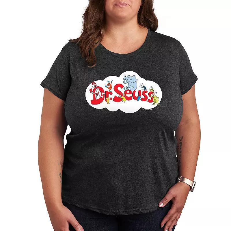 Plus Polly Pocket Color Logo Graphic Tee, Womens Grey Royal Blue Product Image