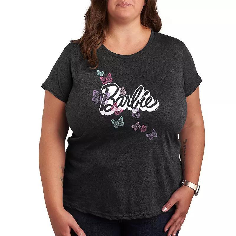 Plus Brushstroke Sun And Wave Graphic Tee, Womens Grey Dark Red Product Image