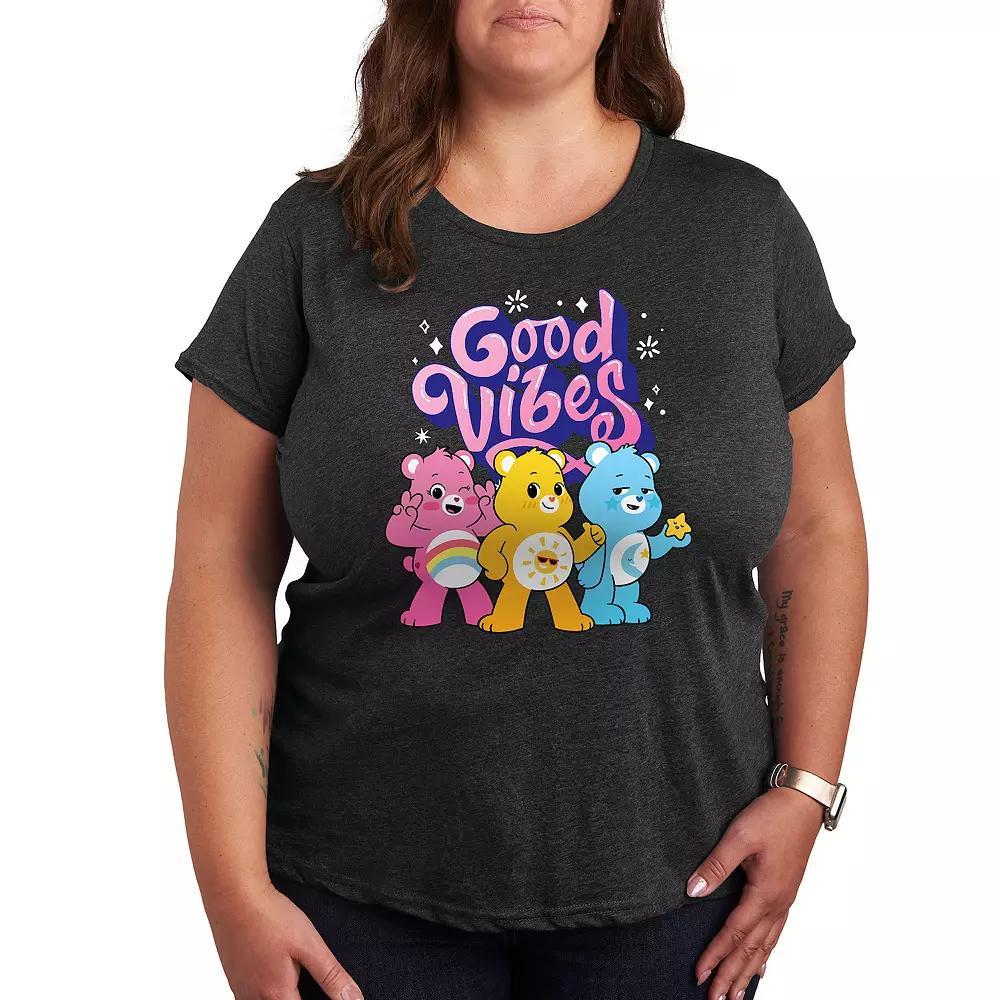 Plus Care Bears Vibes Graphic Tee, Womens Grey Gray Product Image