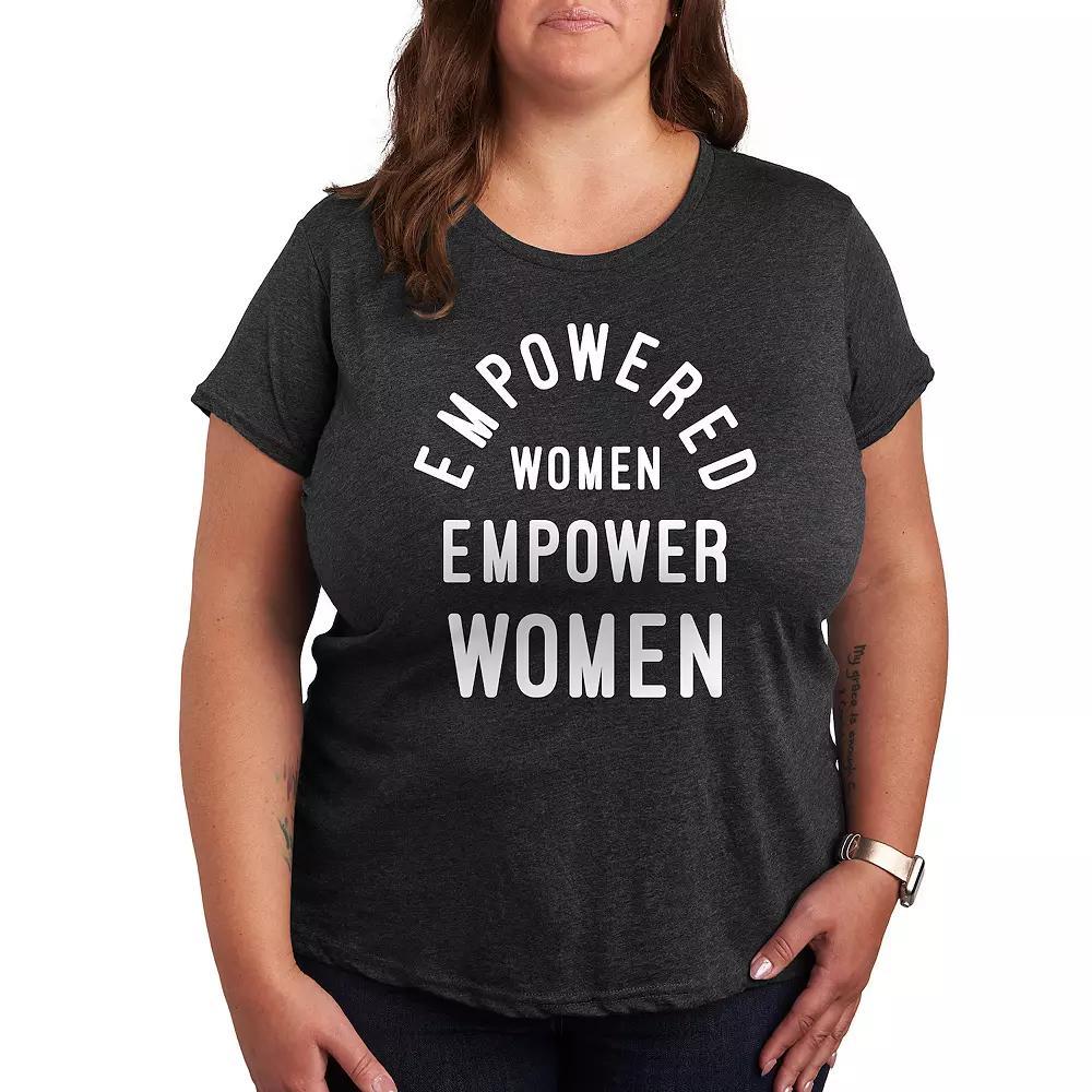 Plus Empowered Women Graphic Tee, Womens Grey Blue Product Image