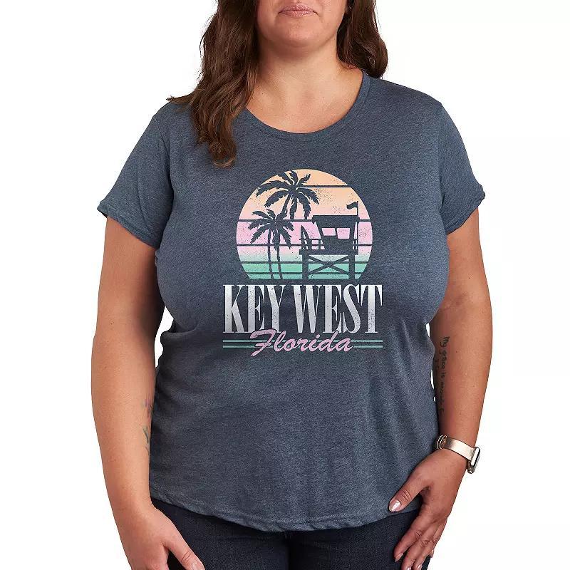 Plus Key West Graphic Tee, Womens Blue Product Image