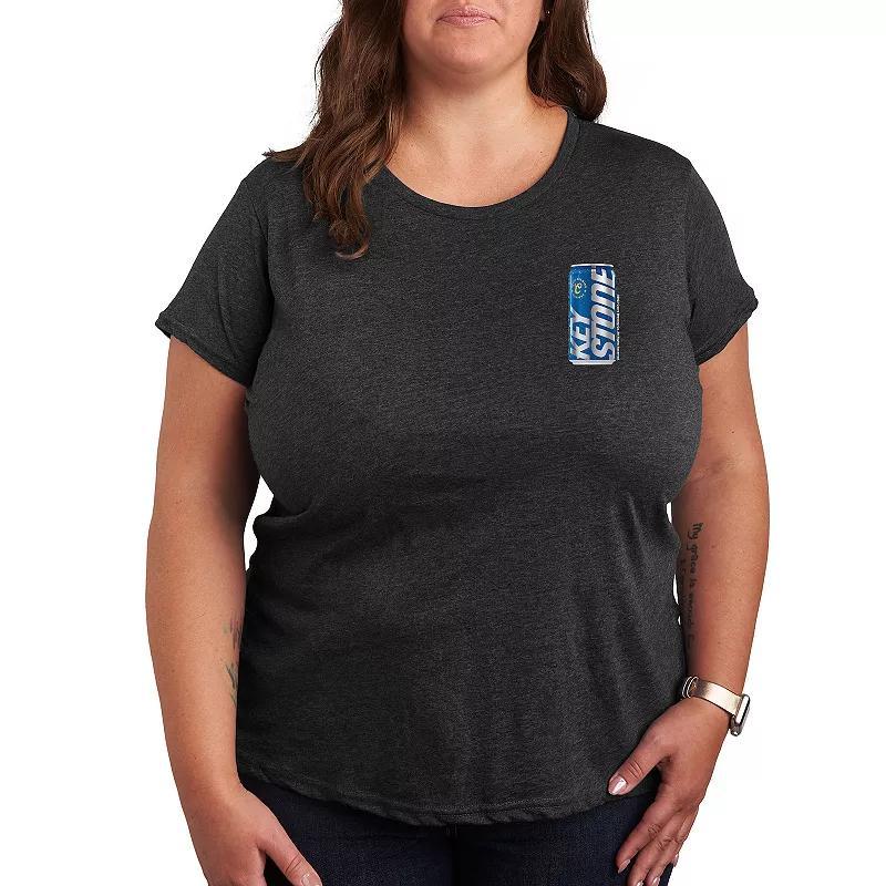 Plus Shamrock Hearts Line Art Graphic Tee, Womens Heather Grey Product Image