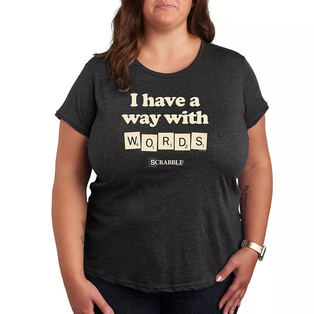 Plus I Speak Toddler Graphic Tee, Toddler Girls Grey Dark Red Product Image