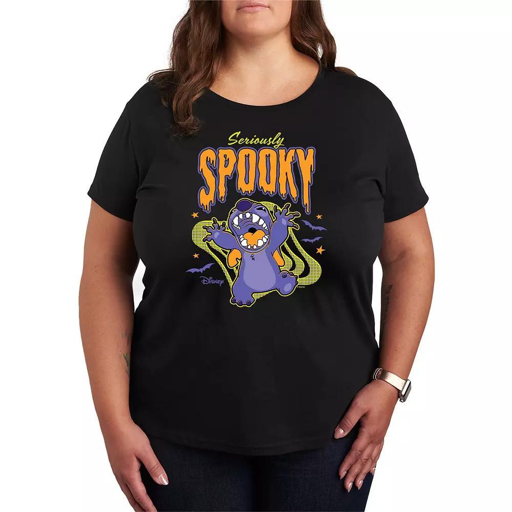 Disneys Lilo & Stitch Plus Size Seriously Spooky Halloween Graphic Tee, Womens Product Image