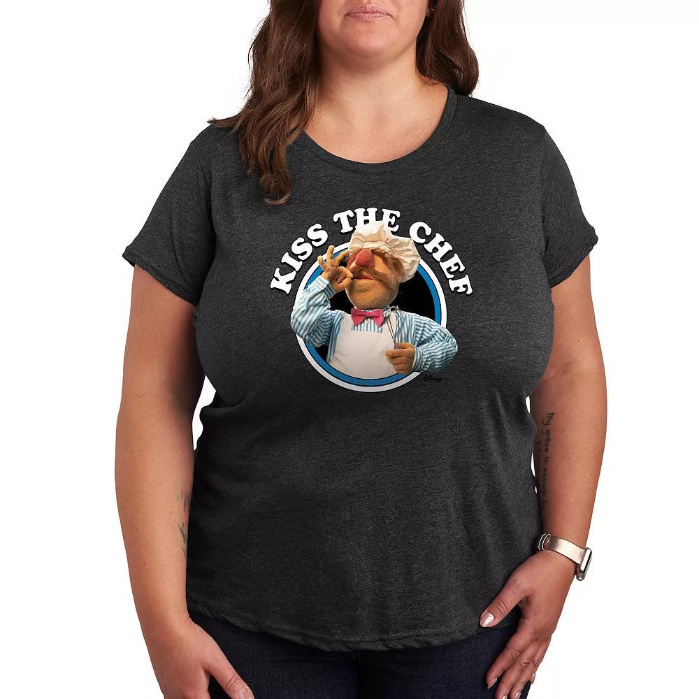 Disney's The Muppets Plus Kiss The Chef Graphic Tee, Women's, Size: 2XL, Heather Grey Product Image