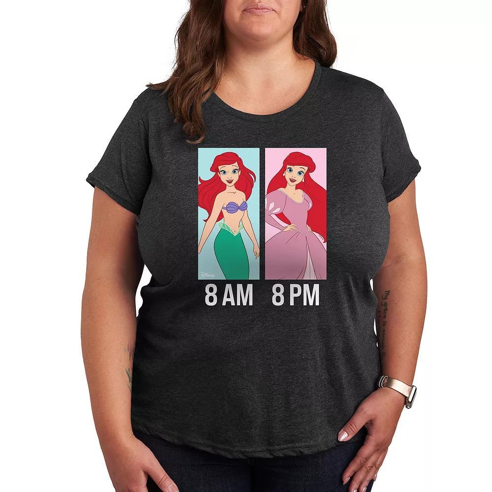 Disney Princess Belle Plus AM to PM Graphic Tee, Womens Grey Blue Product Image