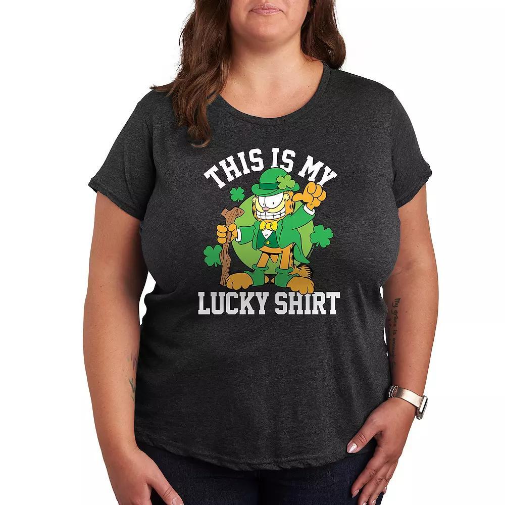 Plus Care Bears Cheer Bear Graphic Tee, Womens Heather Grey Gray Product Image