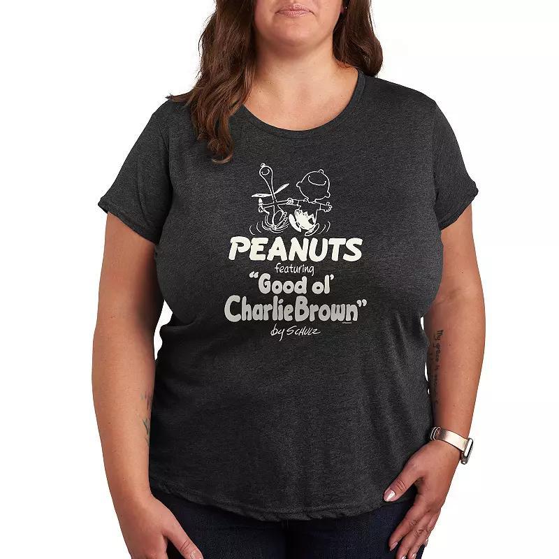 Plus Care Bears Logo Group Graphic Tee, Womens Grey Gray Product Image
