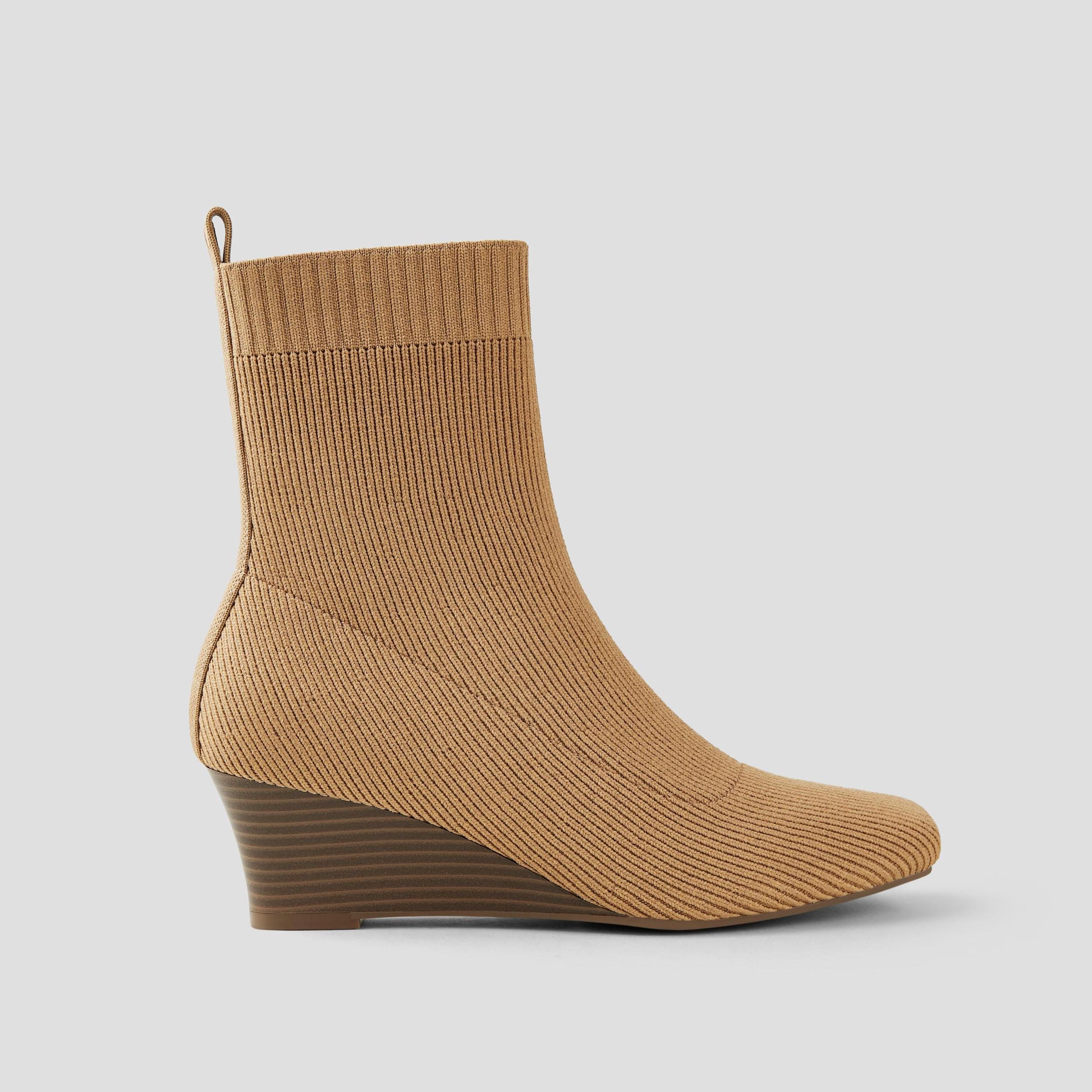 Square-Toe Water-Repellent Heeled Boots (Rafaella) Product Image
