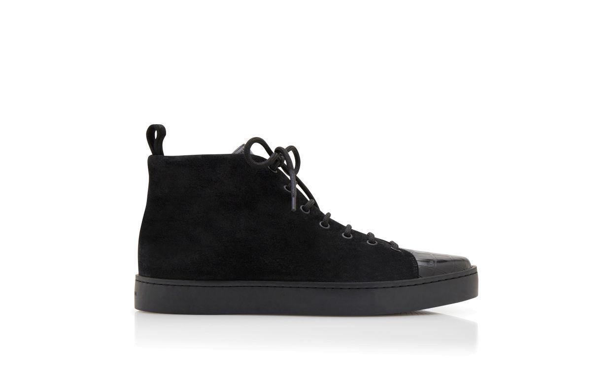 SEMANADOHI Black Calf Leather Lace Up Sneakers Product Image