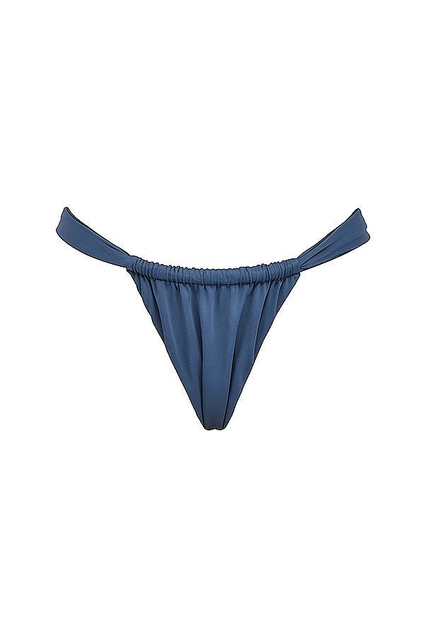 Athens  deep blue gathered high leg bikini bottom Product Image