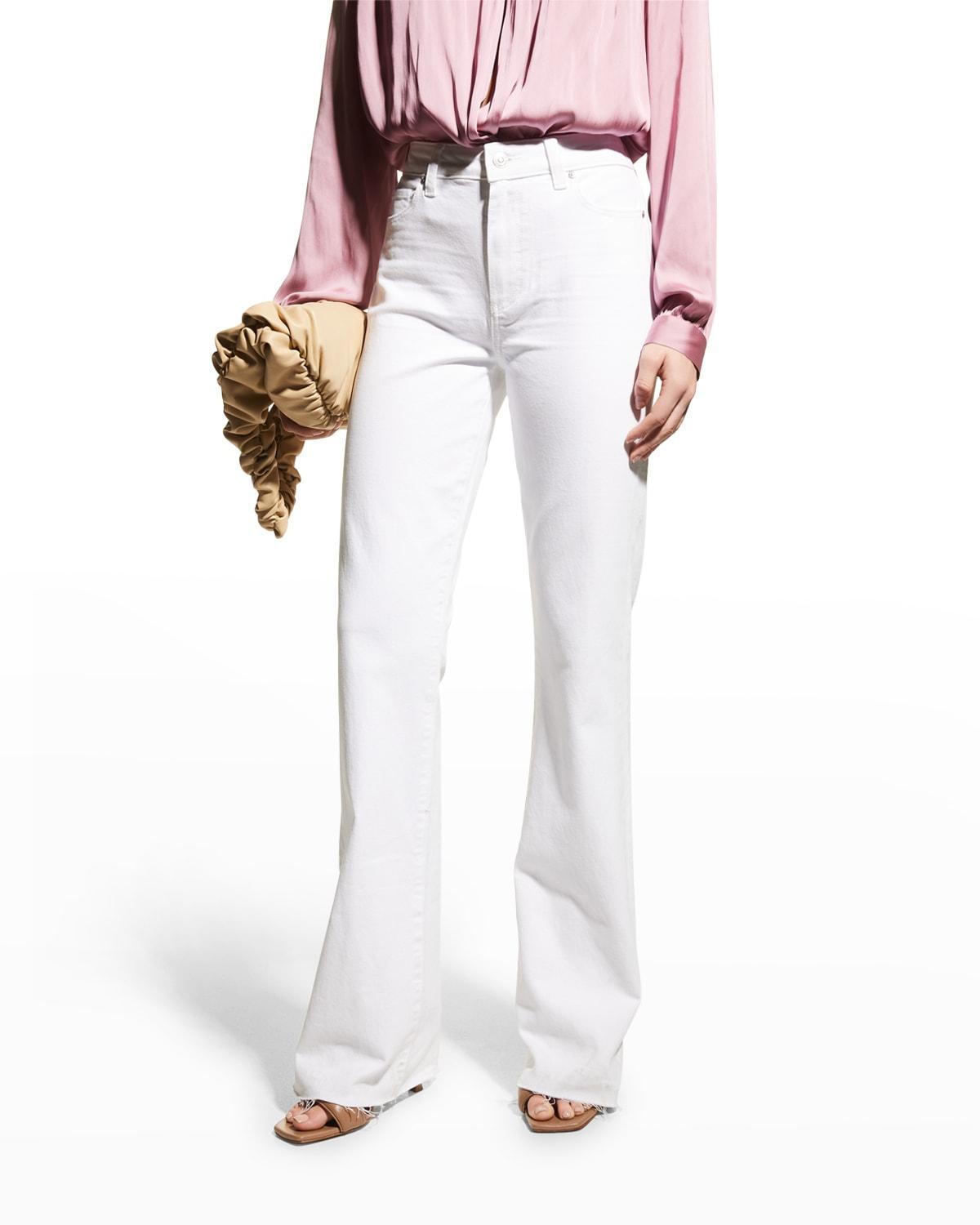 Paige Laurel Canyon High Rise Flare Jeans in Crisp White Product Image