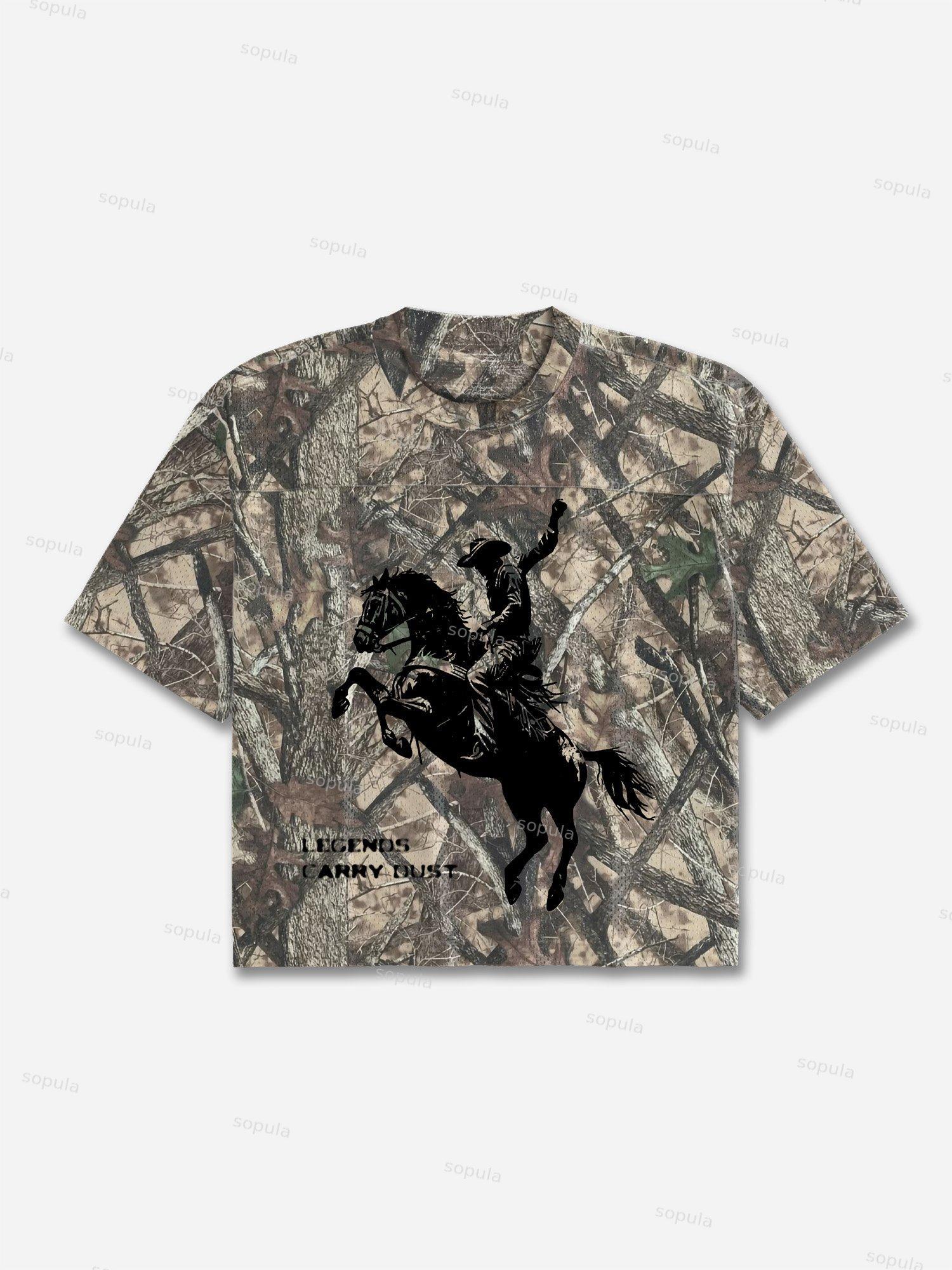 Camouflage Leaves Legendary Cowboy Graphic Cropped Jerseys Product Image