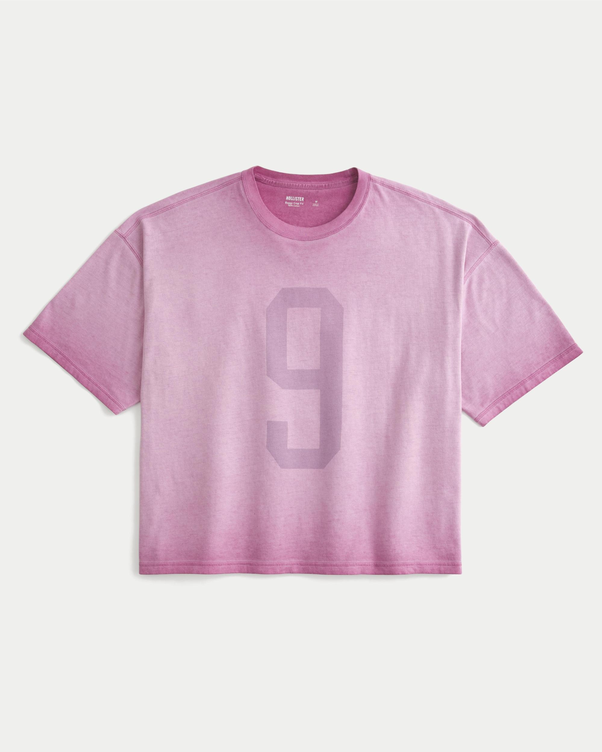 Baggy Crop Number Graphic Tee Product Image