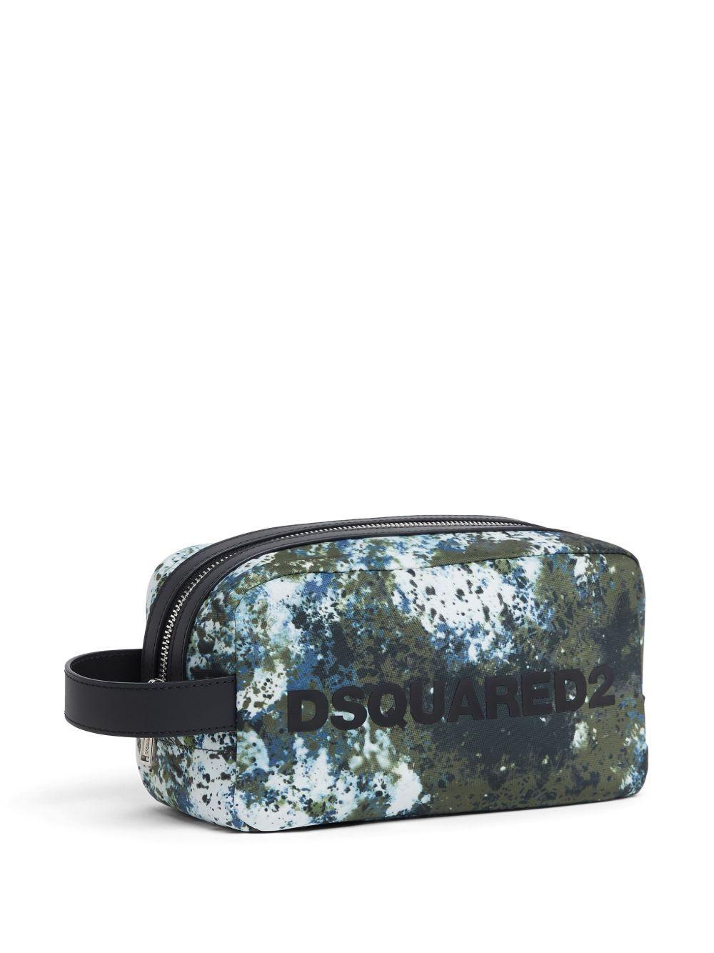 paint splatter-print wash bag Product Image