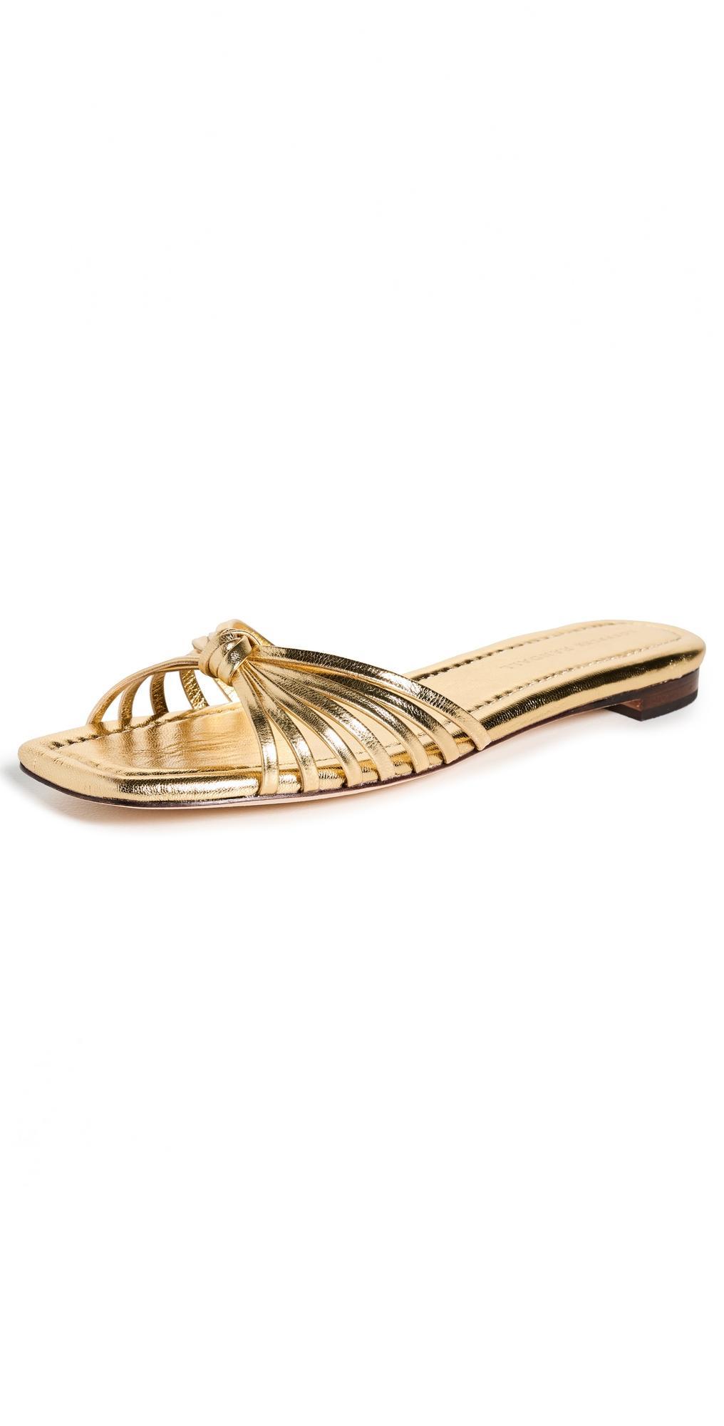 Izzie Leather Knot Flat Sandals Product Image