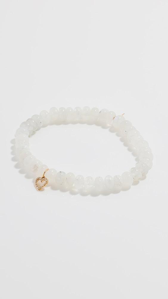 Sydney Evan Small Open Heart Charm Beaded Bracelet | Shopbop Product Image