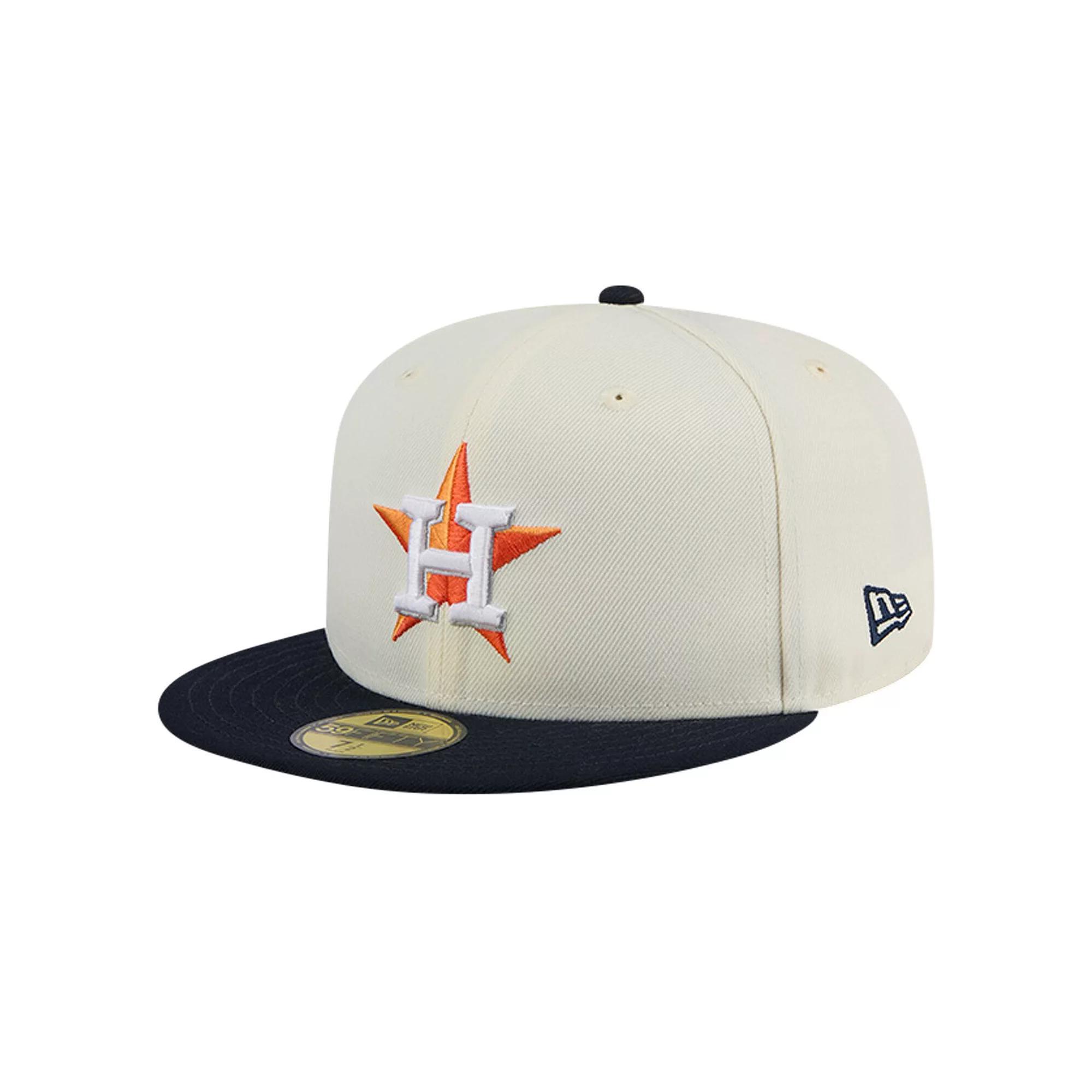Men's New Era Cream Houston Astros Evergreen Chrome 59FIFTY Fitted Hat, Size: 7, Beige Product Image