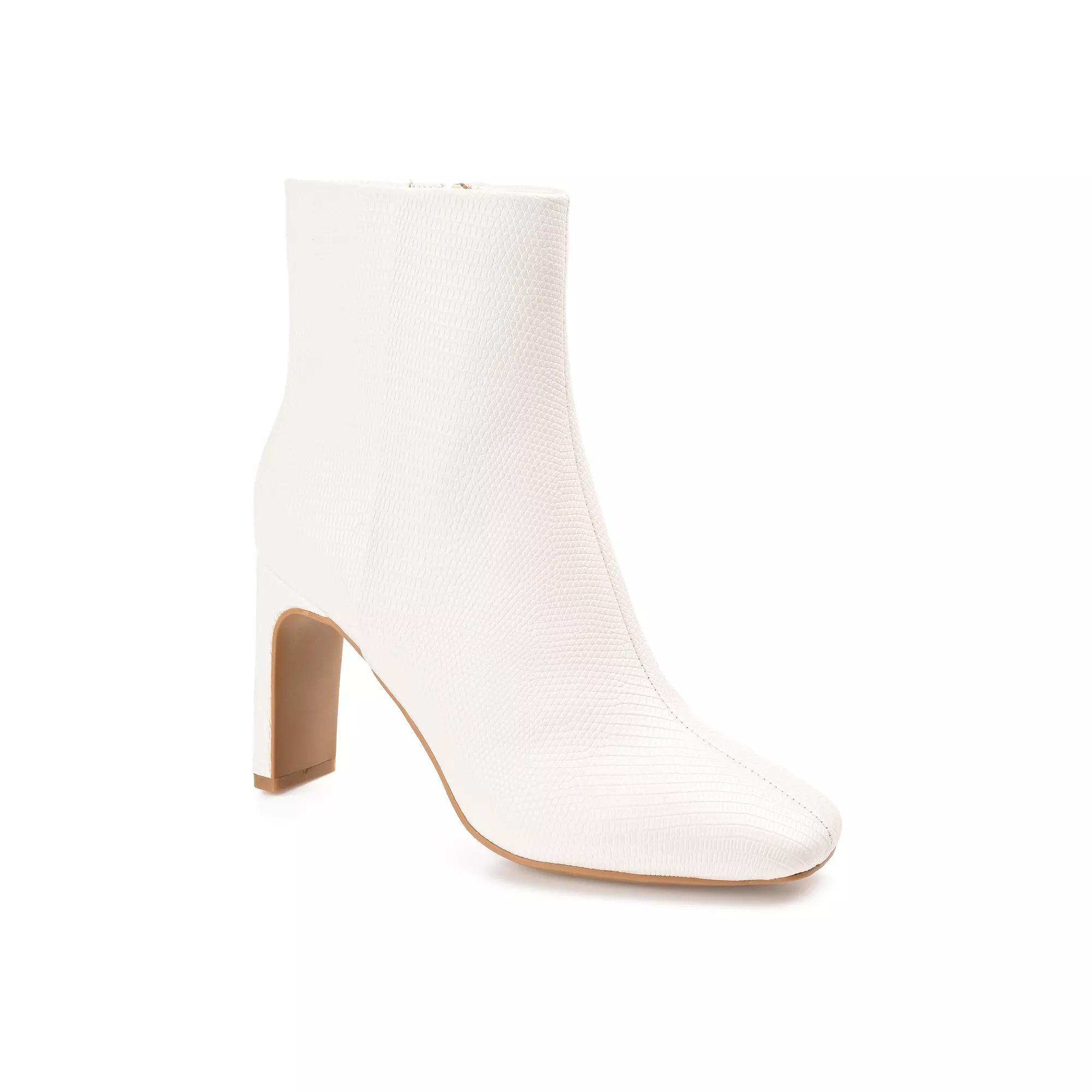 Journee Sarla Tru Comfort Foam™ Women's High Heel Ankle Boots, Size: 10, White Product Image