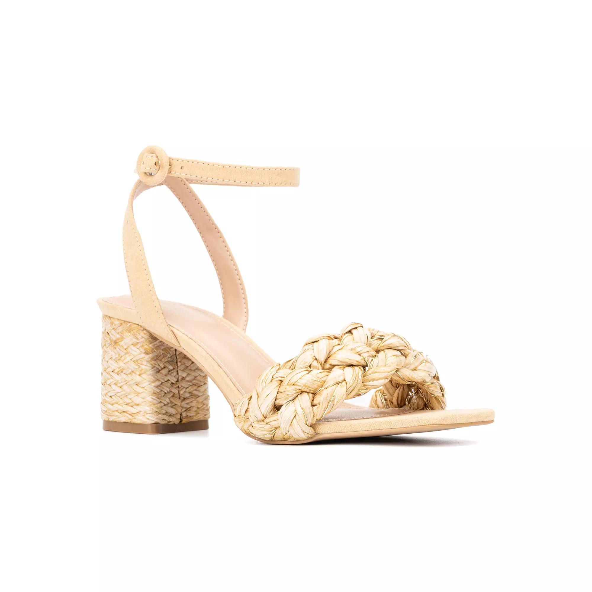 New York & Company Elissa Women's Braided Block Heels, Size: 9, Natural Product Image