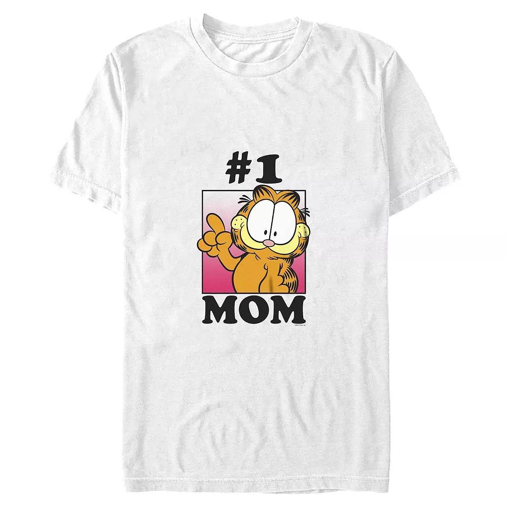 Women's Garfield Mother's Day Number One Mom Boyfriend Graphic Tee, Girl's, Size: Medium, White Product Image