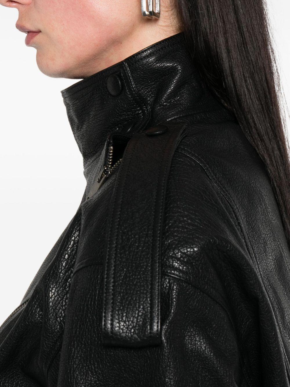 grained leather jacket Product Image
