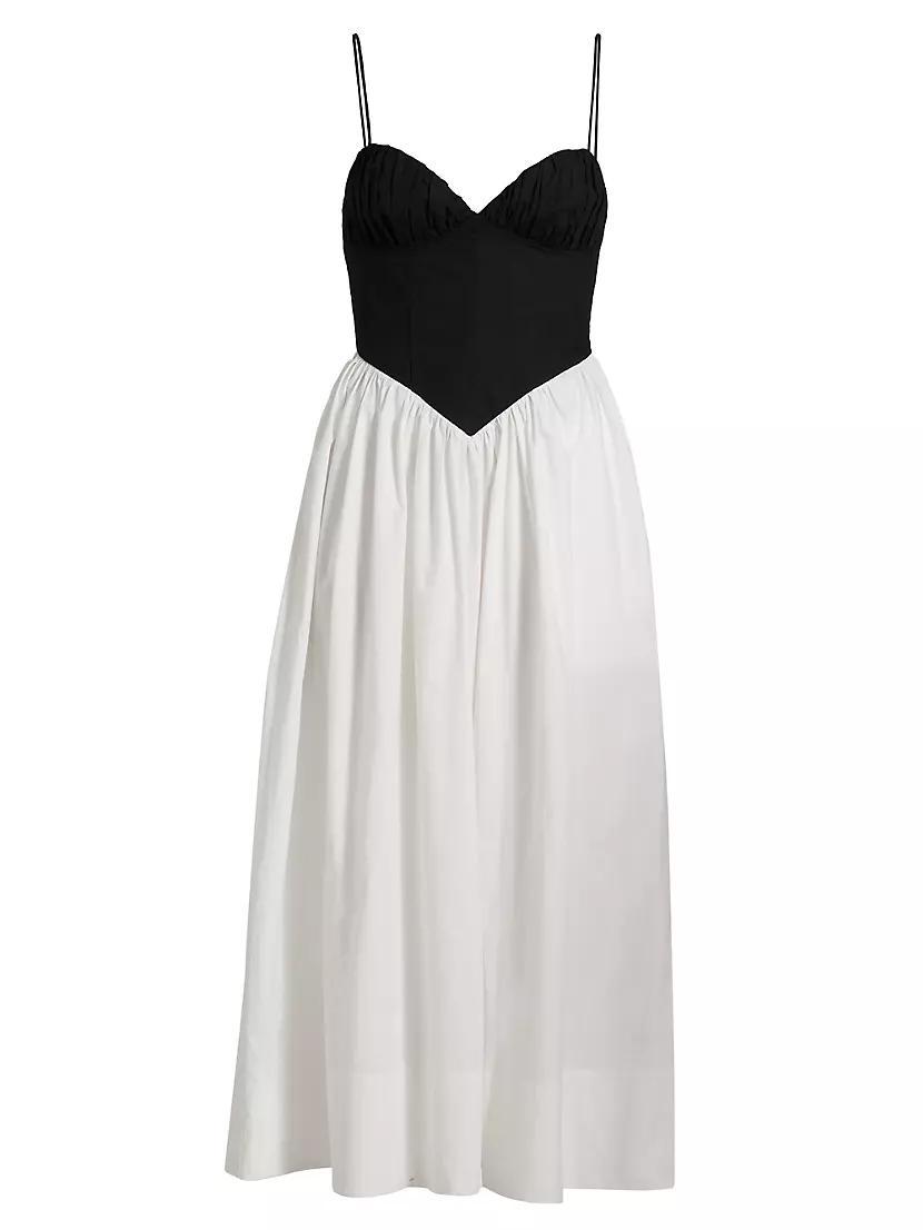 Carmine Cotton Fit & Flare Midi-Dress Product Image