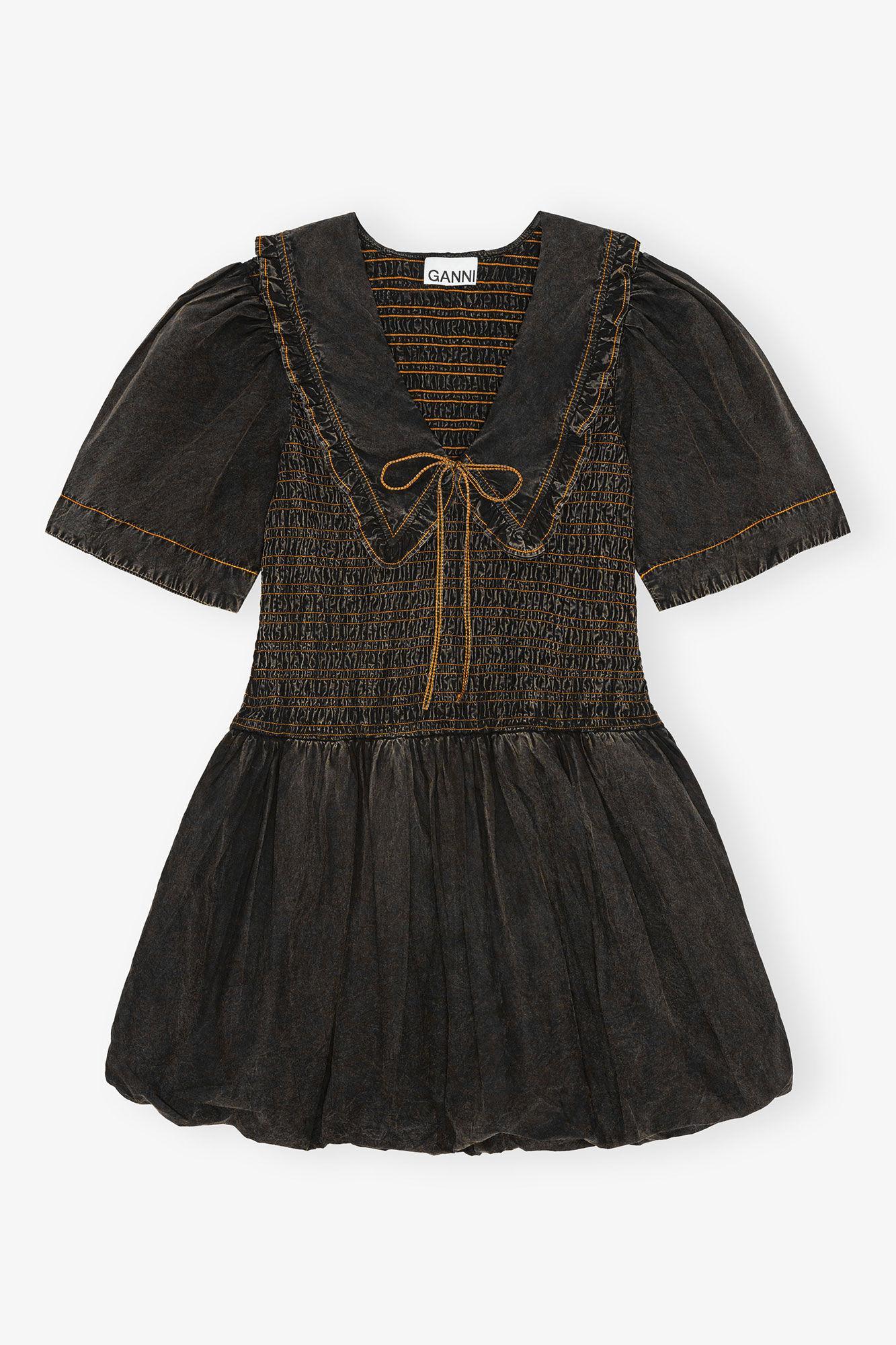 Black Washed Smock Dress Product Image