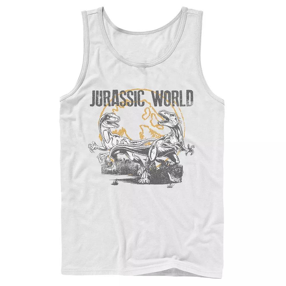 Mens Jurassic World Distressed Raptor Battle Tank Top Product Image