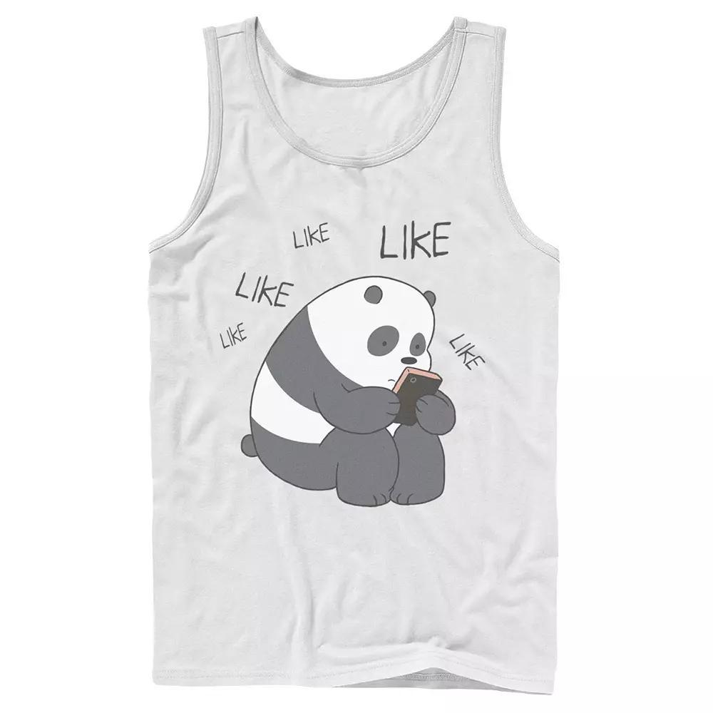 Men's Cartoon Network We Bare Bears Like Texting Tank Top, Size: Large, White Product Image
