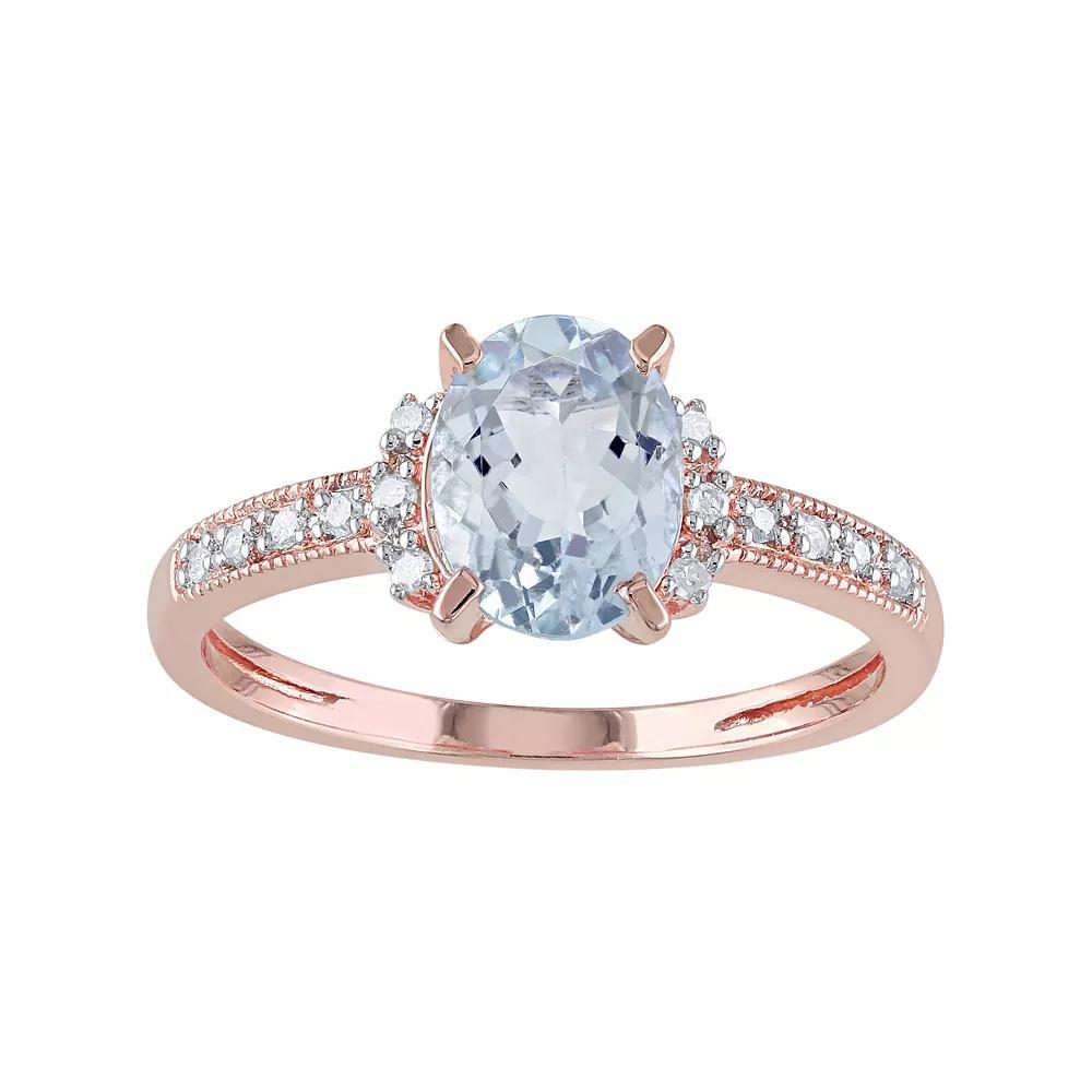 Stella Grace Sterling Silver Aquamarine & Diamond Accent Ring, Women's, Size: 6, Blue Product Image