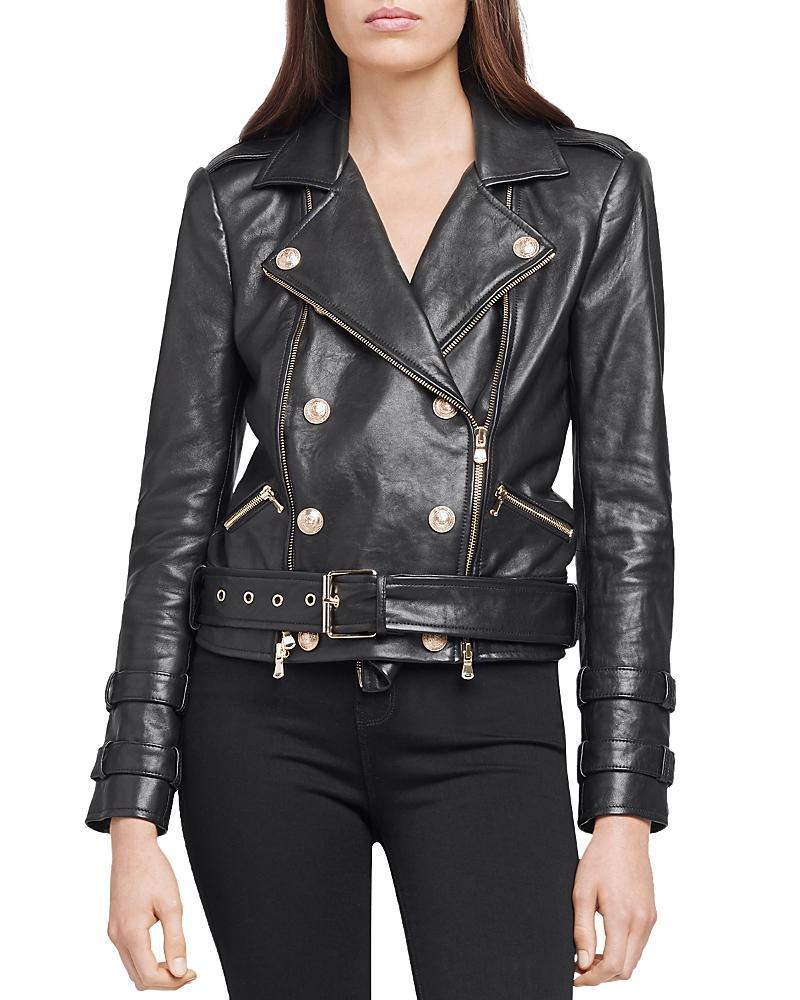 LAgence Billie Belted Leather Jacket Product Image